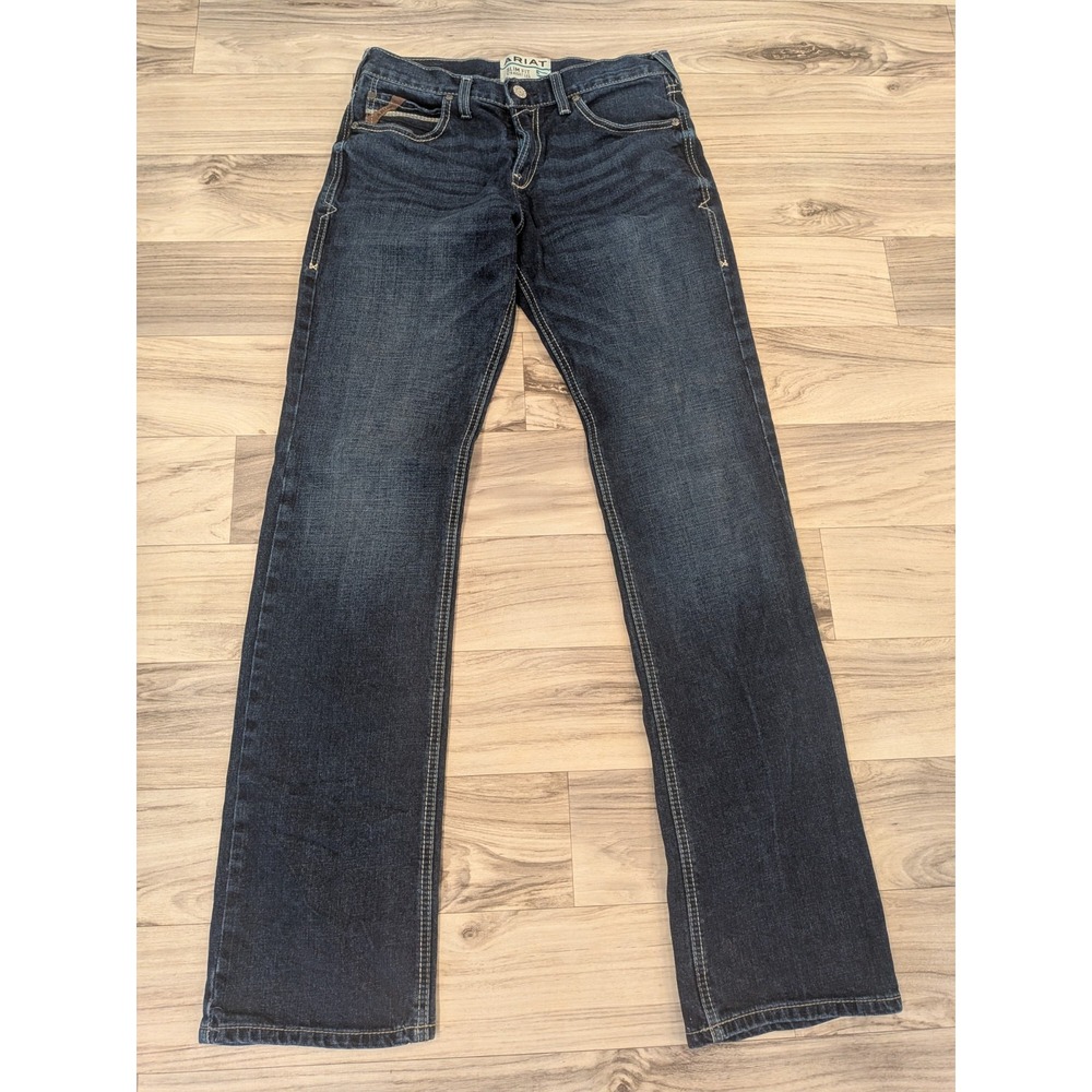 Ariat Men's M7 Slim Fit Straight Leg Jeans Fit 32x34 Dark Blue Wash